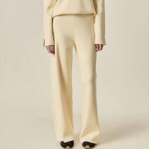 Chic American Original Wide-Leg Knit Pants in Ivory L/XL 🖤 NWT